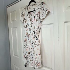 Abercrombie & Fitch White Floral Midi Dress